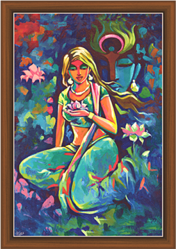 Radha Krishna Paintings - Painting (500x500), Png Download