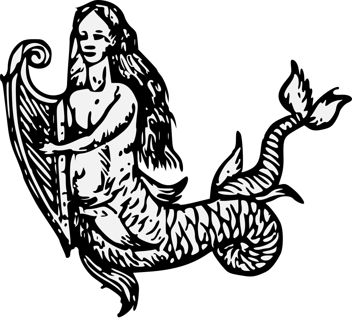 Details, Png - Mermaid Heraldic Png (1218x1106), Png Download
