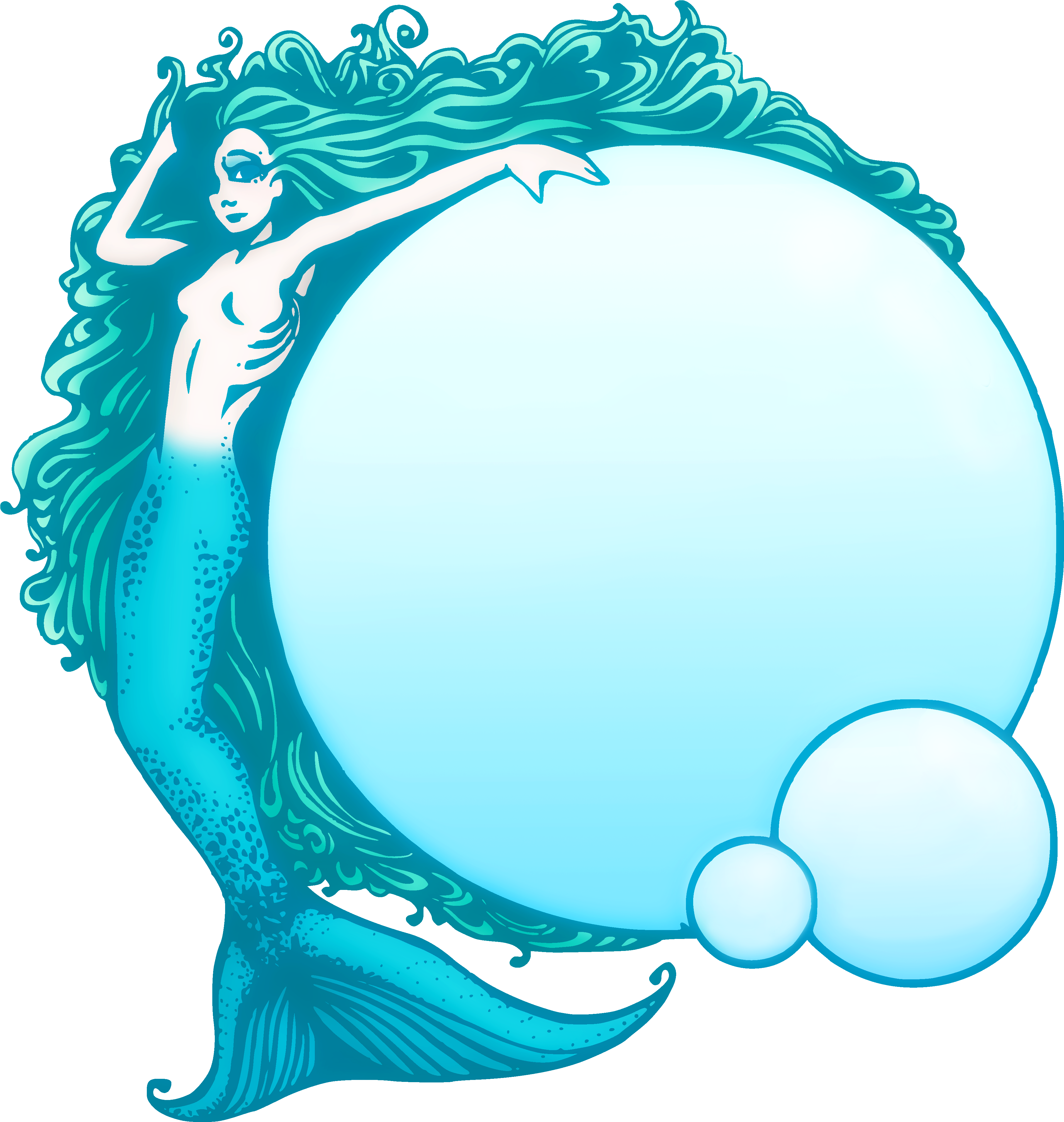 Mermaid Public Domain Clipart - Mermaid Borders Clip Art (526x550), Png Download