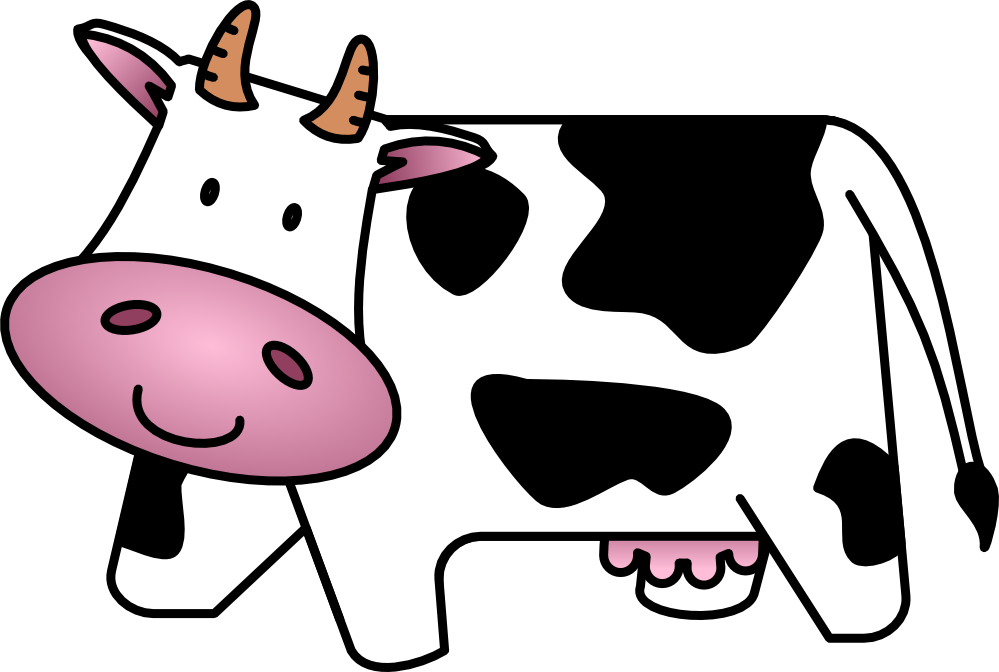 Clip Art Free Cartoon Panda Images - Cow Clip Art (800x537), Png Download