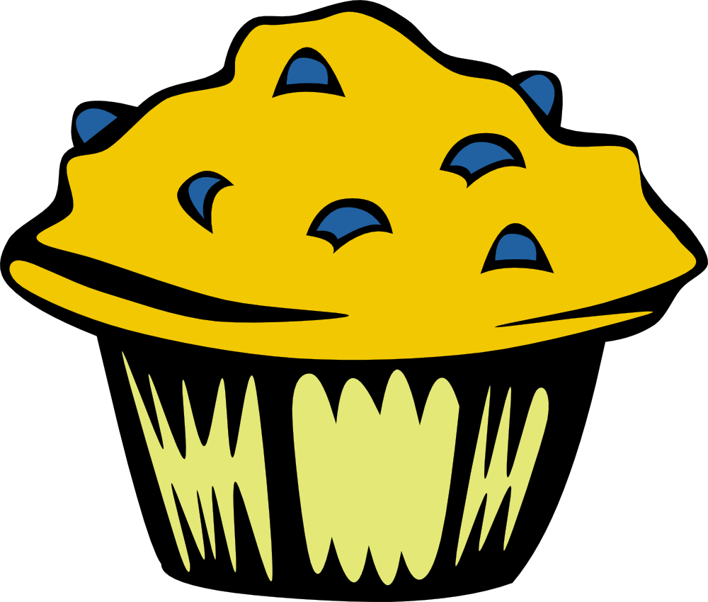 Fast Food, Breakfast, Blueberry Muffins, - Muffin Clipart (800x678), Png Download