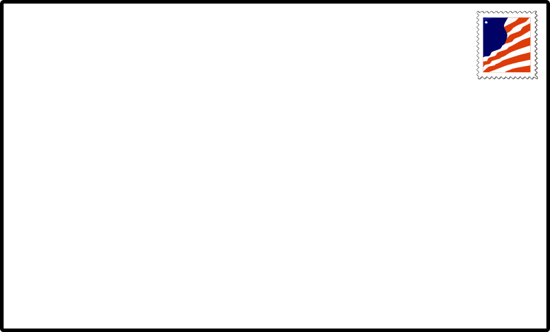 Stamped Envelope Clipart - Envelope Front Clip Art (800x483), Png Download