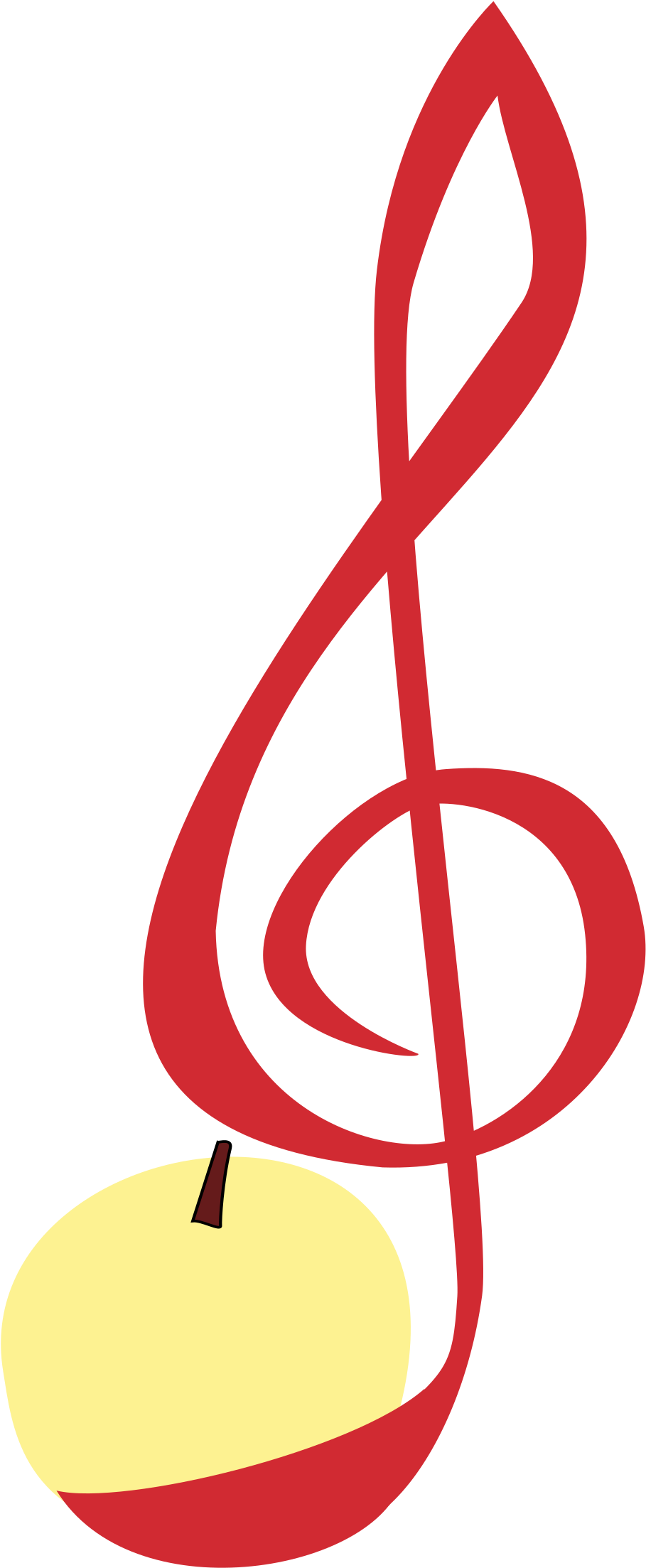 This Free Icons Png Design Of Treble Clef Apple (1200x2400), Png Download