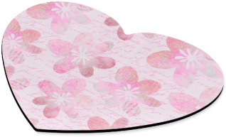 Watercolor Flower Pattern Heart Shaped Mousepad Watercolor - Heart (500x500), Png Download