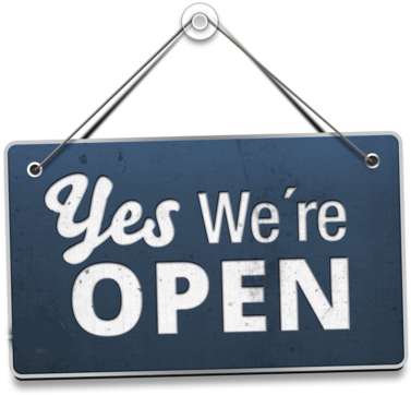 Ox Sign Open - We Re Open Png (400x394), Png Download