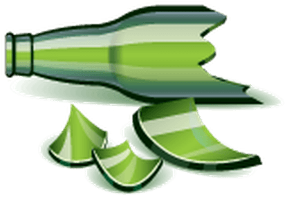 Image Of Broken Glass Clipart Cartoon Wine Glass Free - Broken Glass Bottle Clipart (483x399), Png Download