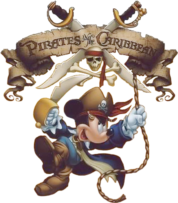 Caribbean Pirate Mickey - Mickey Pirates Of The Caribbean (382x423), Png Download