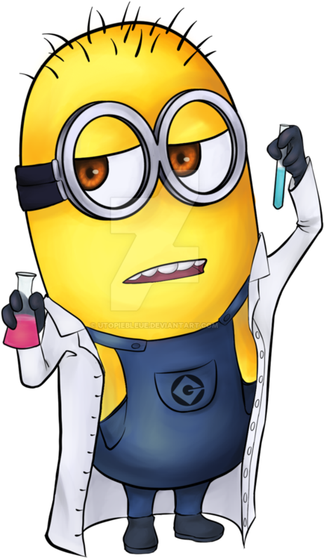Picture Black And White Stock Digital Version By Utopiebleue - Minions In Lab Coats (827x965), Png Download