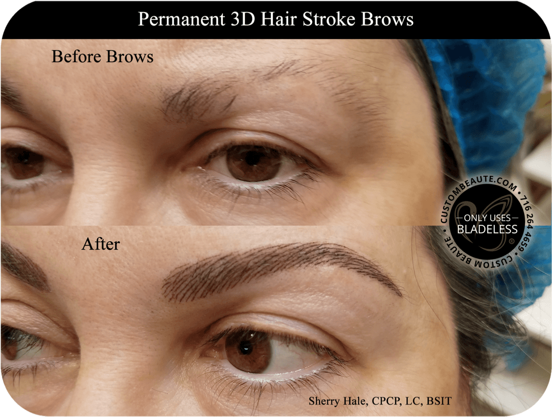 Before And After Permanent 3d Hair Stroke Brows - New York (1280x854), Png Download