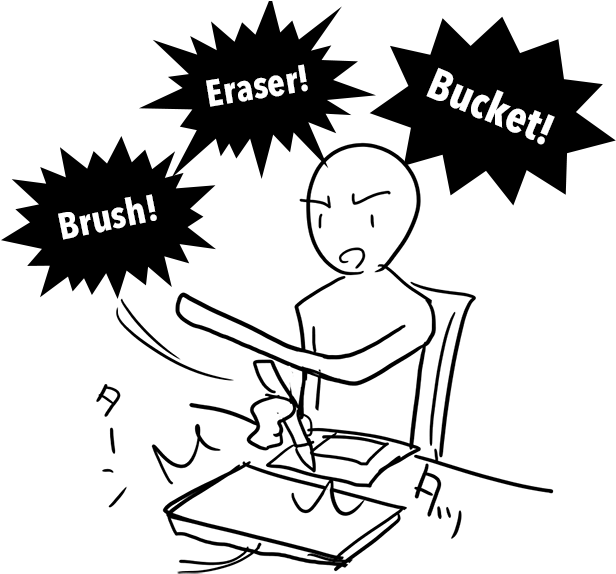 Select Brush Tool With B Key Select Eraser Tool With - Boosey And Hawkes Session Time (horn) Concert Band (640x597), Png Download