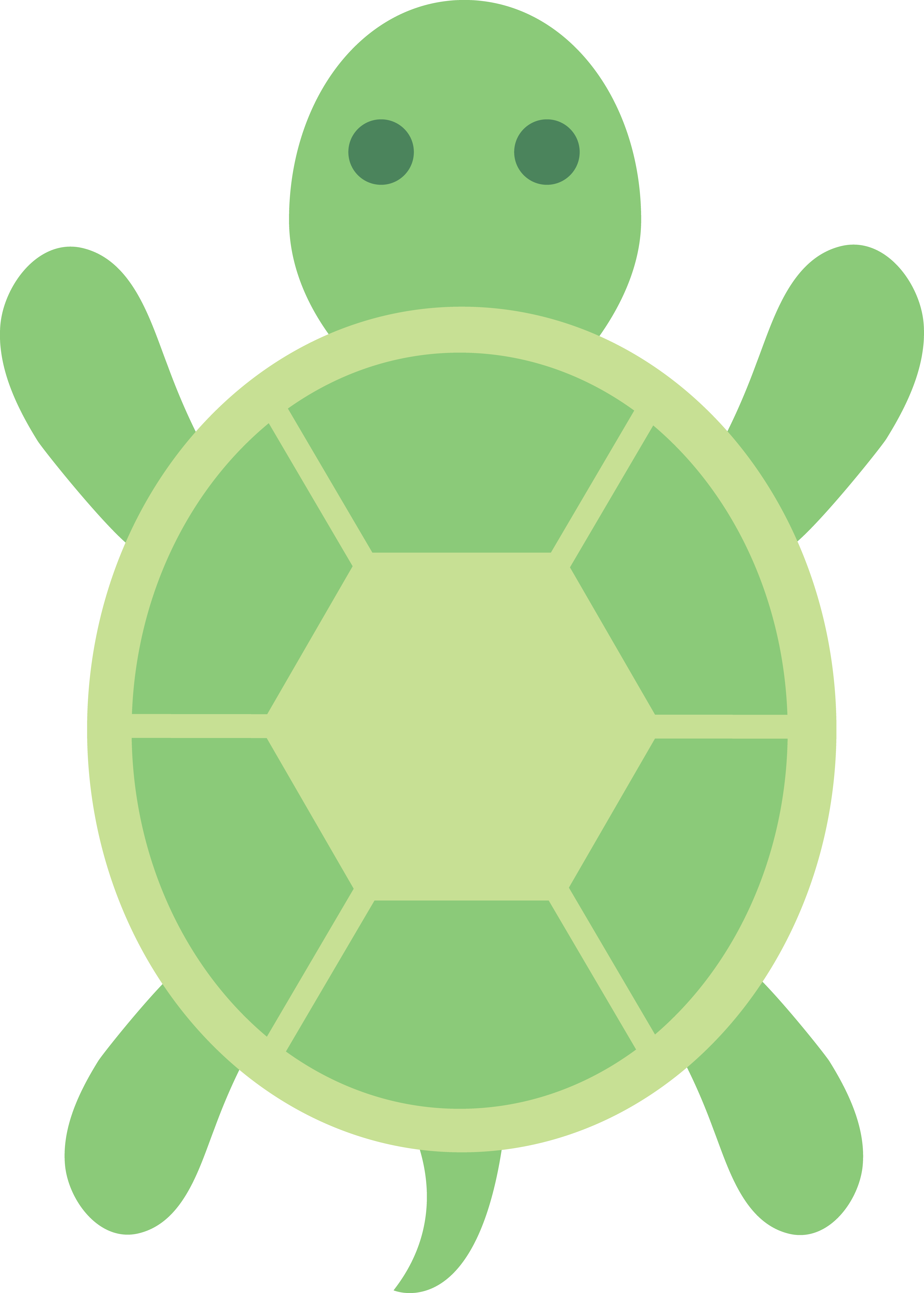 Marine Life Clipart Green Turtle - Turtle Clipart (393x550), Png Download