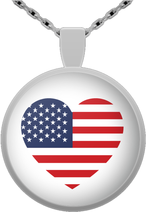 Usa Flag Heart Round Pendant Necklace - Election 2016 I Heart Jeb Bush 4x4 Square Sticker, (853x1024), Png Download