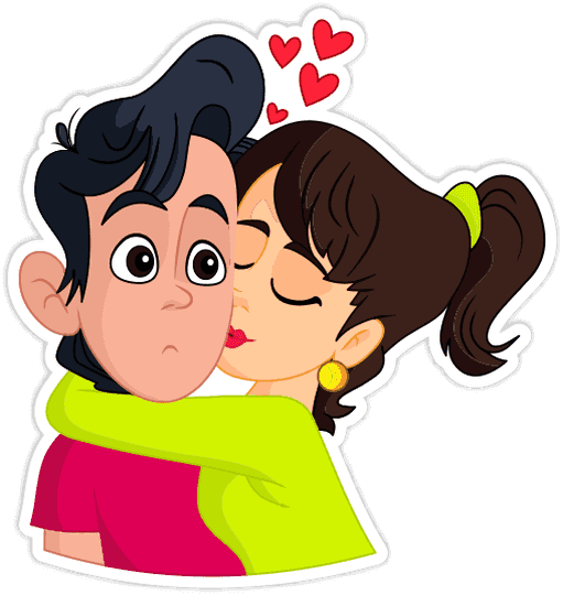 Send - Love Cartoon Couple Png (511x540), Png Download