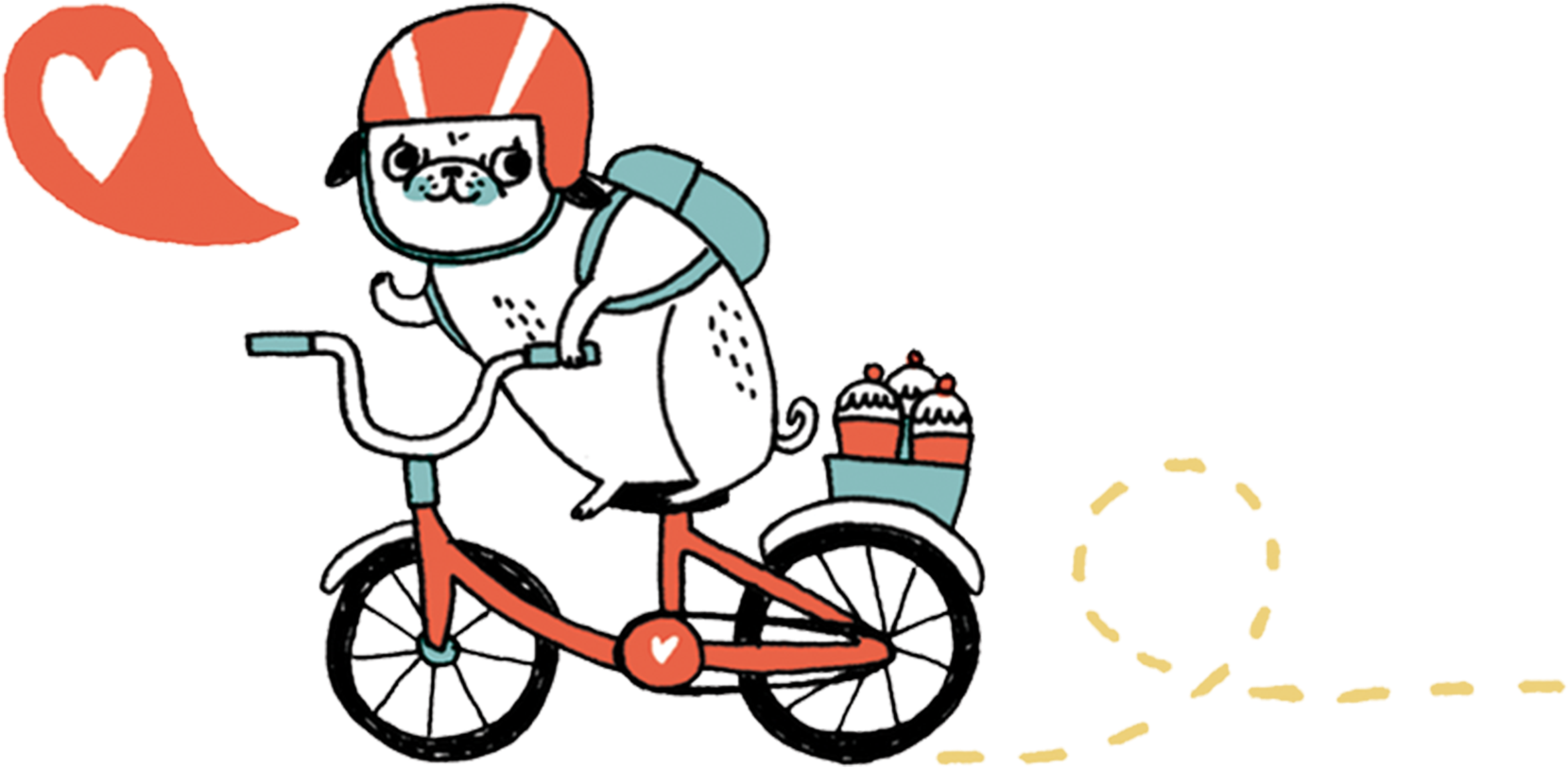 Pug On Bike - Σχεδια Τατοο Για Παιδια (2048x2048), Png Download
