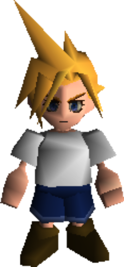 Cloud Strife Young Ffvii - Cloud Strife Young (256x549), Png Download