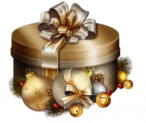 Tube / Png - Christmas Gift Decor Pillow Case (500x423), Png Download
