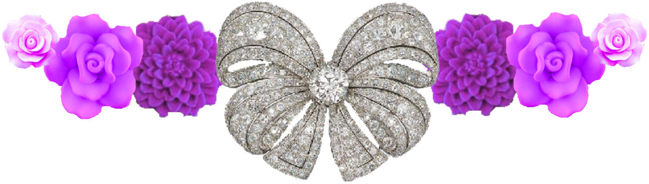 Purple By Writerfairy On Deviantart - Flores Con Diamantes Png (1431x558), Png Download