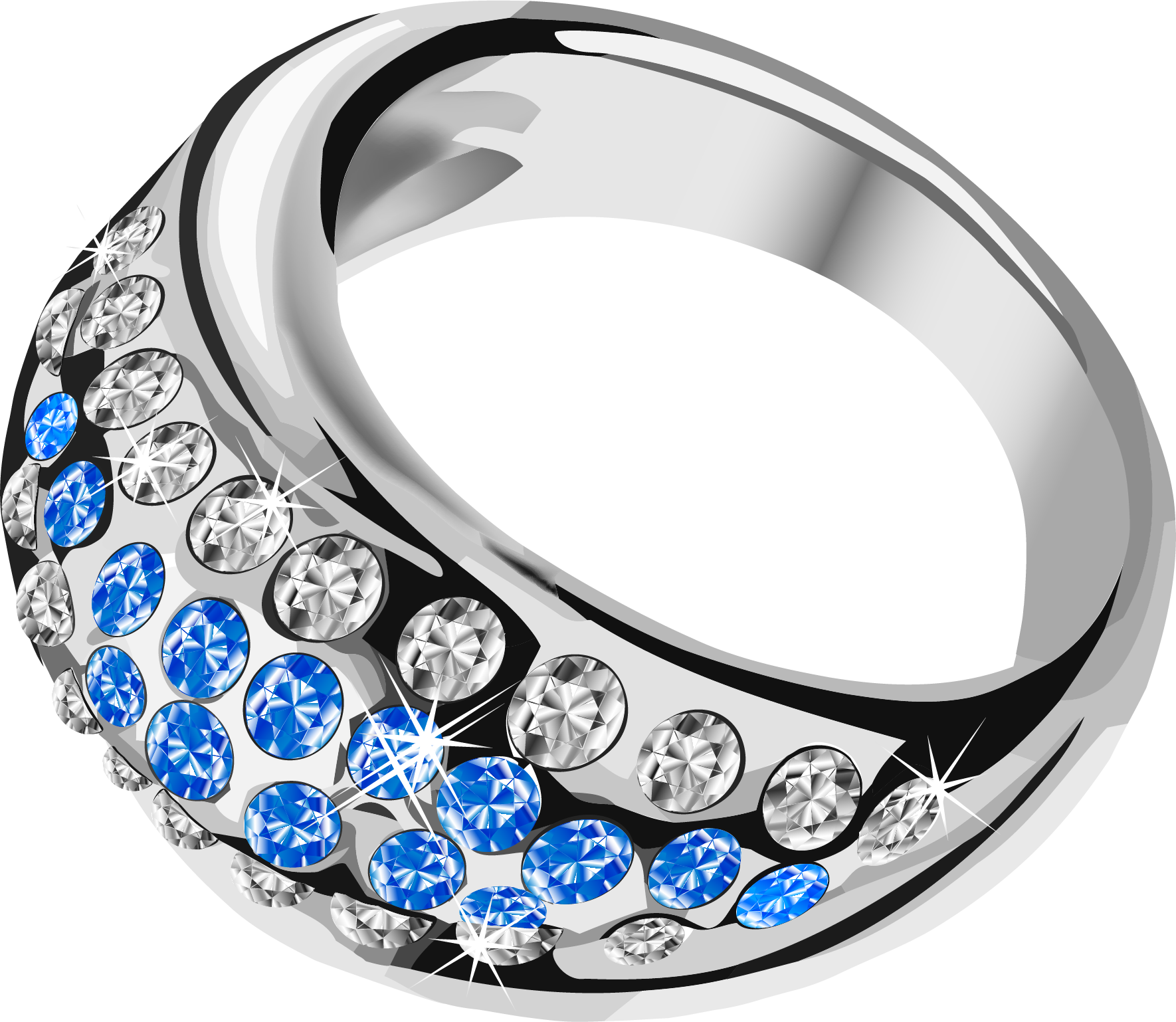 Silver Ring With Diamonds Png - Silver Ring Png (1770x1538), Png Download