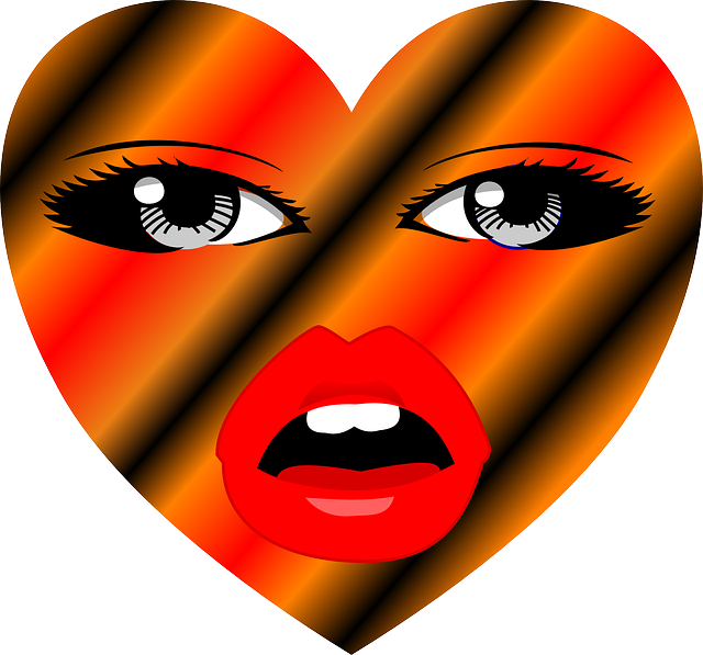 Heart, Face, Red, Eyes, Mouth - Corazon Con Ojos Png (640x597), Png Download