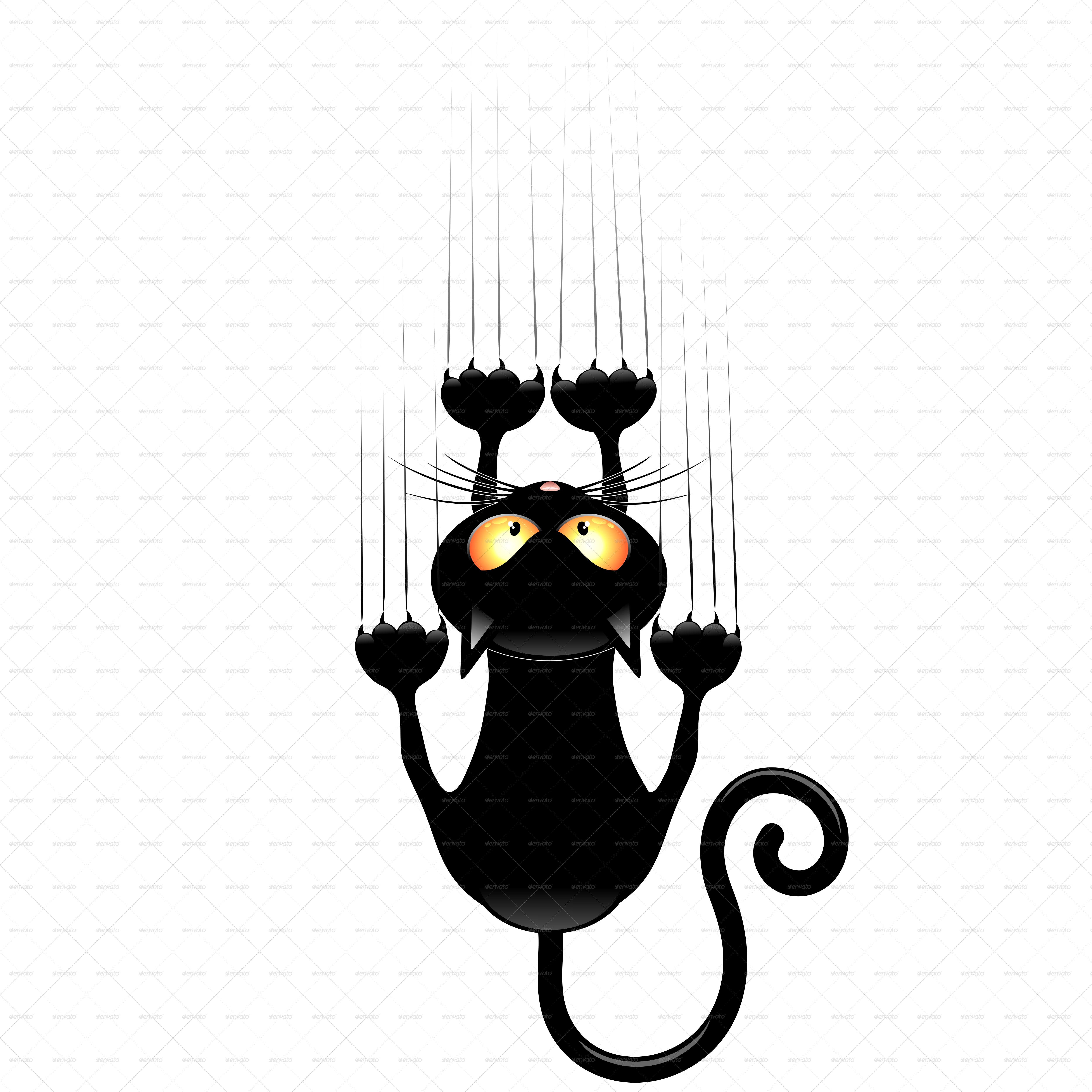 Black Cat Cartoons Group Png - Black Cat Draw Funny (5000x5000), Png Download