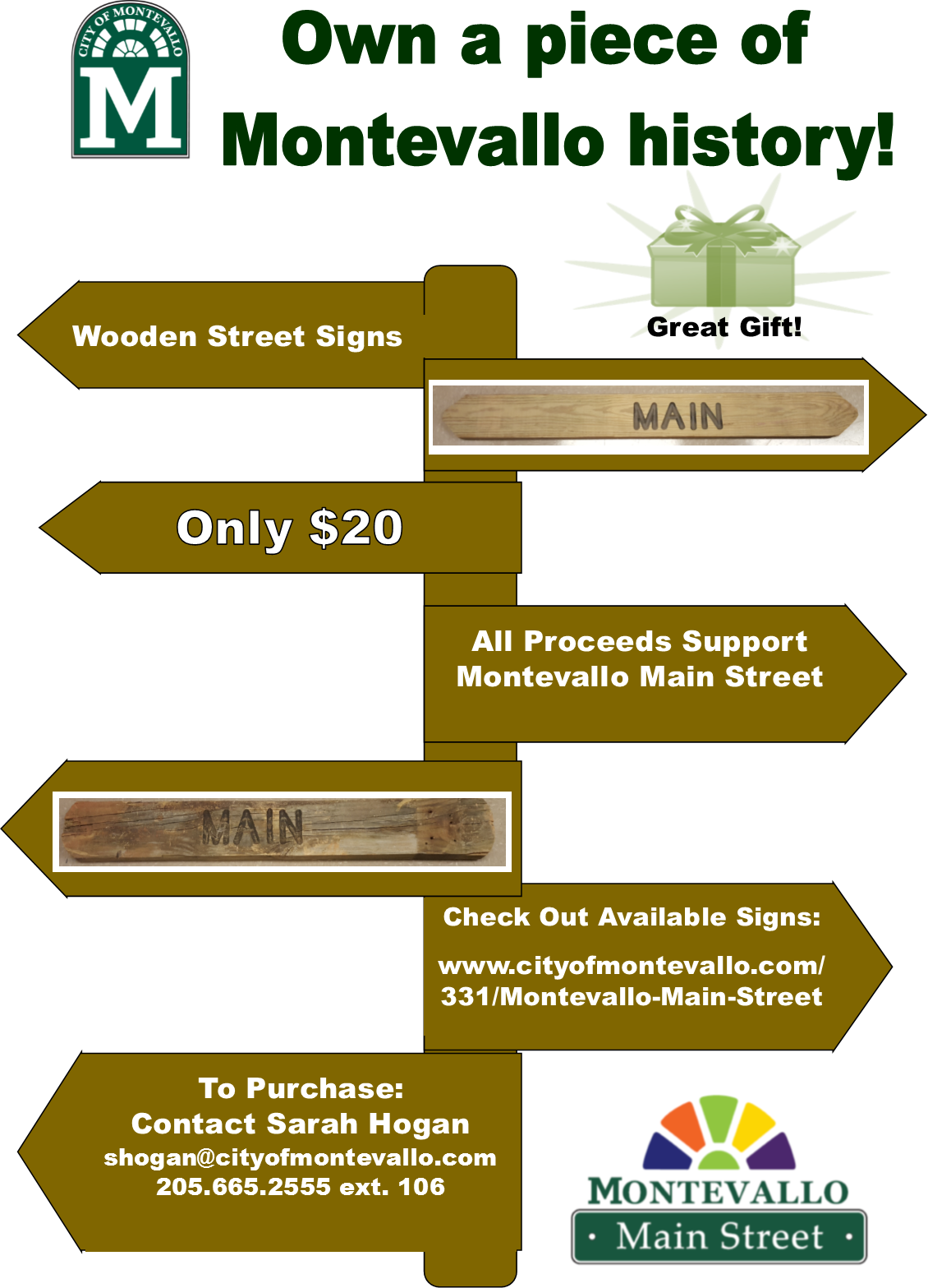 Download Wooden Street Sign Flyer Montevallo Full Size PNG Image