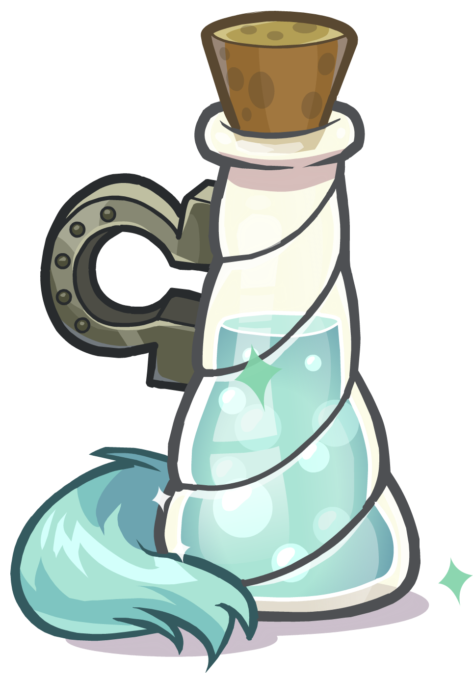 Medieval 2013 Potions White Puffle Unicorn - Club Penguin Puffles Unicornio (964x1384), Png Download