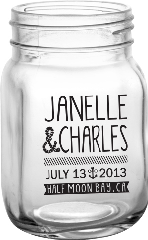 Custom 12oz Barconic® Mason Jar Mug With No Handle-nautical - Barconic 12 Ounce Mason Jar Mug With No Handle (case (500x500), Png Download