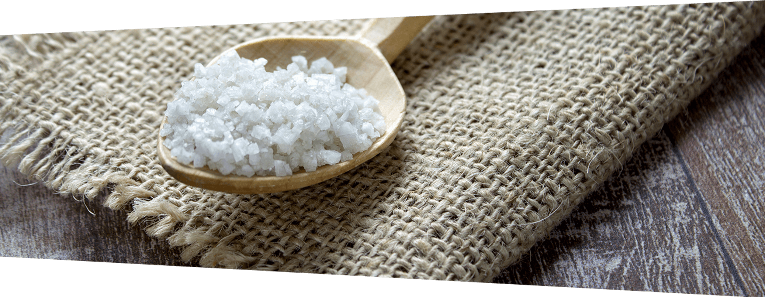 Image Of A Spoon With Sea Salt - Sea Salt (2516x978), Png Download