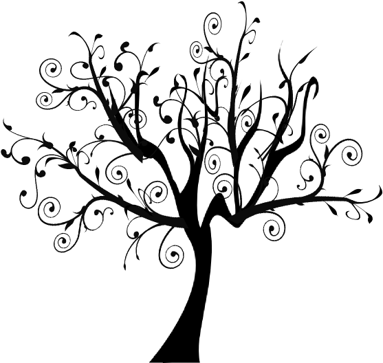 Dead Tree Clipart Swirly - Swirly Tree Clip Art (600x533), Png Download