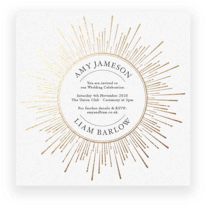 Sunburst Wedding Invitation - Wedding Invitation (750x956), Png Download