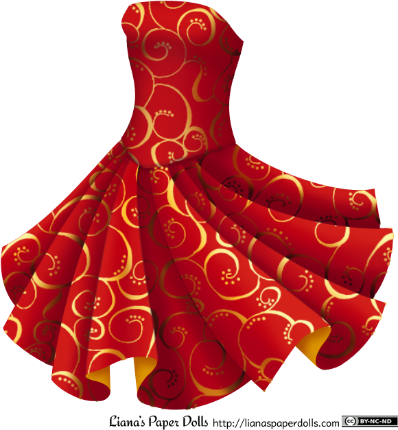 A Strapless Red Dress With A Tight Bodice And A V-shaped - Spinning Dress Drawing (607x660), Png Download