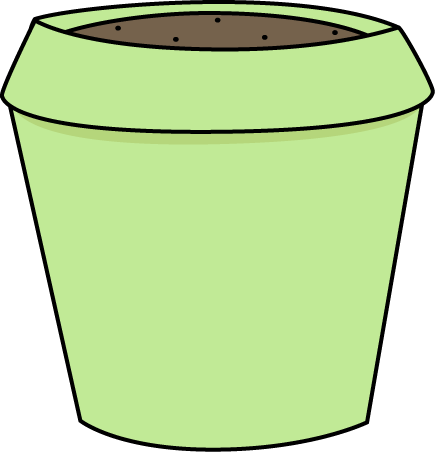 Green Flower Pot Clip Art - Green Flower Pot Clipart (435x452), Png Download
