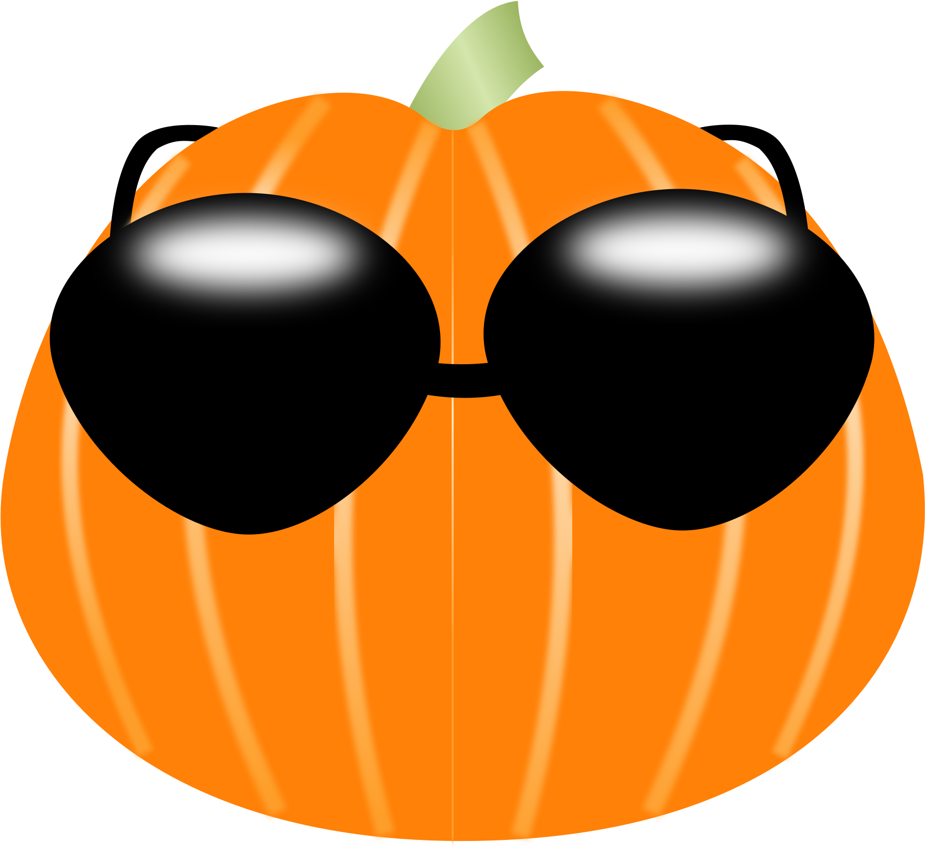 Pumpkin Wearing Sunglasses - Funny Pumpkin Clip Art (2400x1697), Png Download