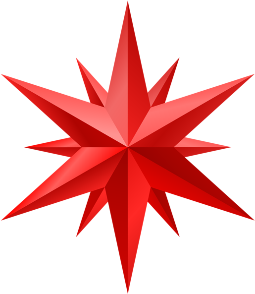 Red Star Png Clip Art - Clip Art (520x600), Png Download