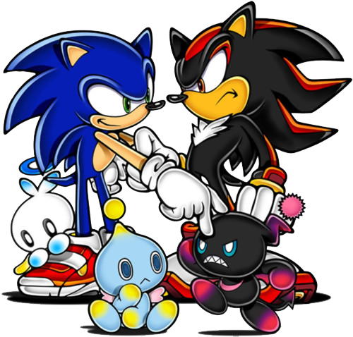 [1]shadow And Sonic In Sonic Adventure 2, Along With - Sonic Adventure 2 Sonic And Shadow (500x478), Png Download