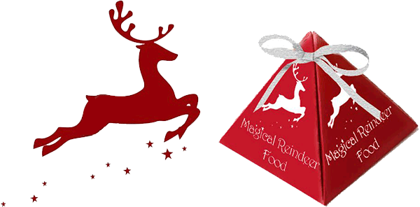 Reindeer Food - Red Christmas Reindeer Png (600x296), Png Download