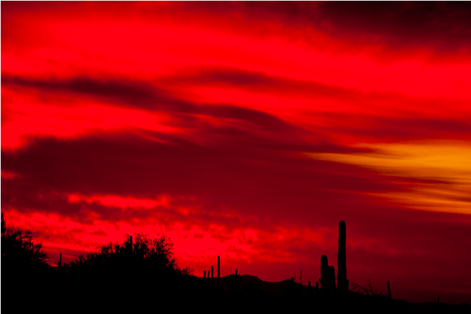 This Red Sunset Was Photographed In The Arizona Desert (860x450), Png Download