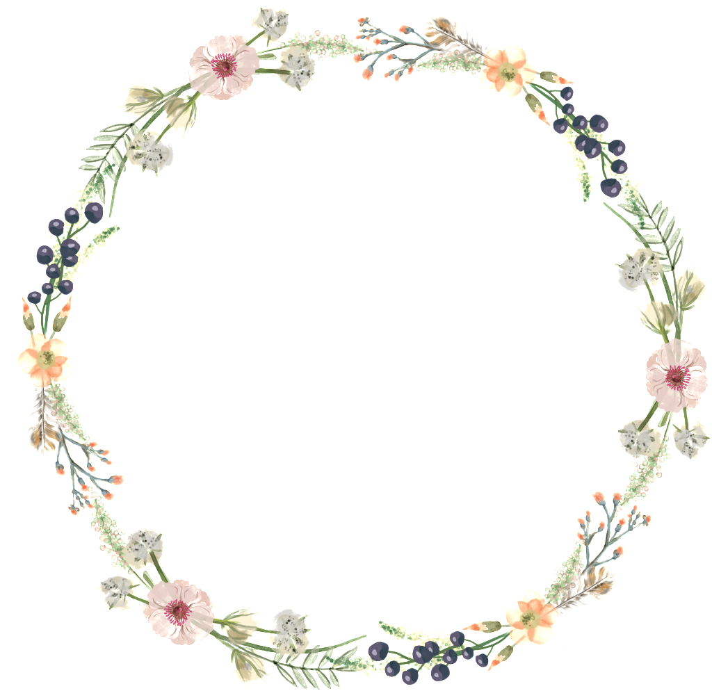 Fresh Light Flower Hand Painted Garland Decorative - Portable Network Graphics (1024x994), Png Download