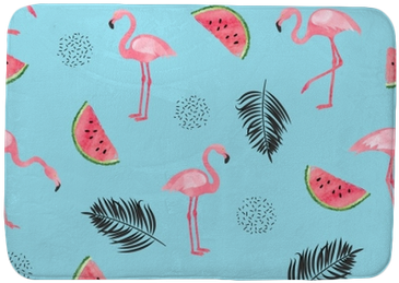 Seamless Tropical Trendy Pattern With Watercolor Flamingos, - Pattern Background Flamingo Tropical (400x400), Png Download