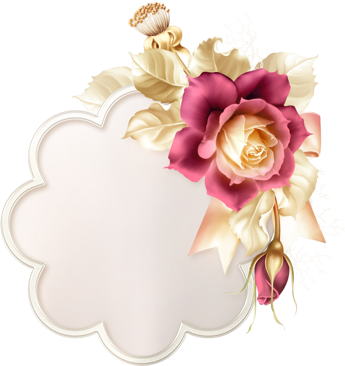 Winter Roses Winter Rose, Cute Frames, Printable Labels, - Joli Mercredi (1218x1280), Png Download