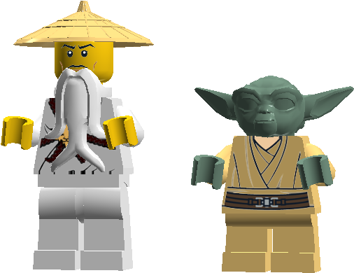 Sensei Wu-yoda - Lego Ninjago Sensei Wu Died (556x494), Png Download