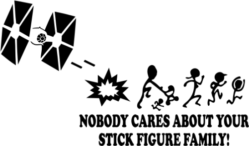Stick Figure Family Star Wars (500x500), Png Download