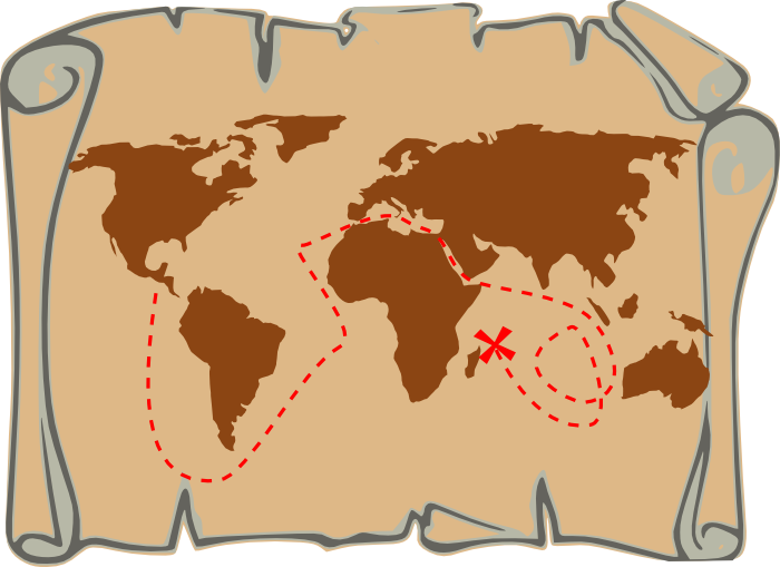 Map - Treasure Map Clipart Png (700x509), Png Download