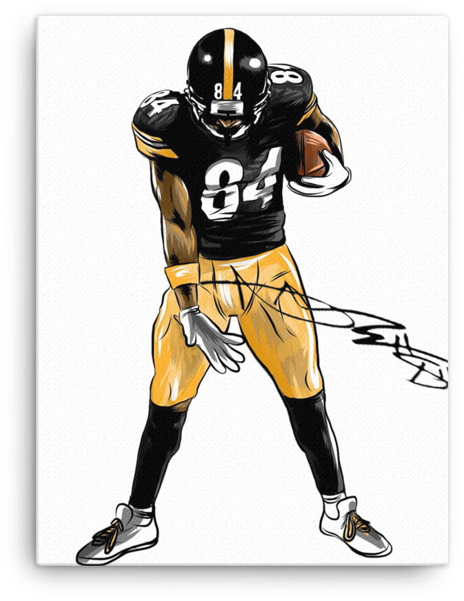 Antonio Brown Holding It Down Signature Art Canvas - Art (1000x1000), Png Download