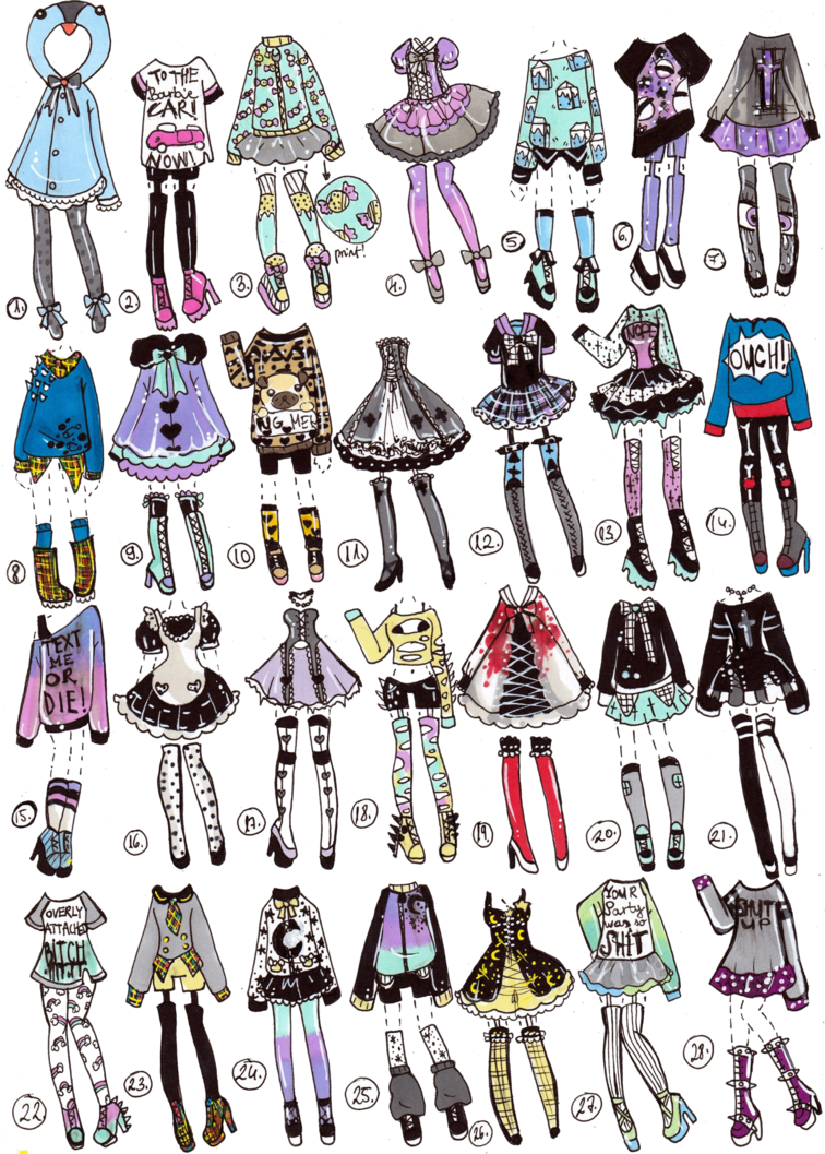 Just As Usual Some Hipster,grunge, Rainbow,kawaii-fashion - Ropa Anime Para Dibujar (756x1057), Png Download