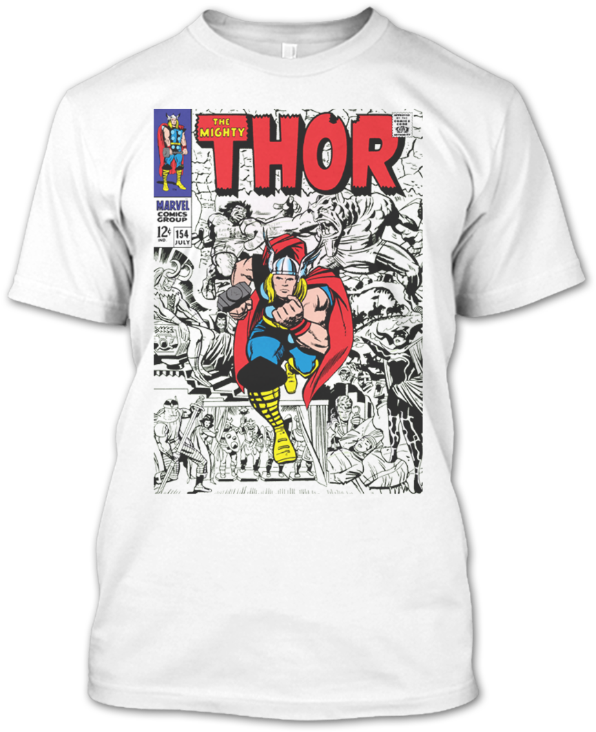A Black T-shirt With The Shopify Logo - Thor Comic T Shirt (1080x1080), Png Download