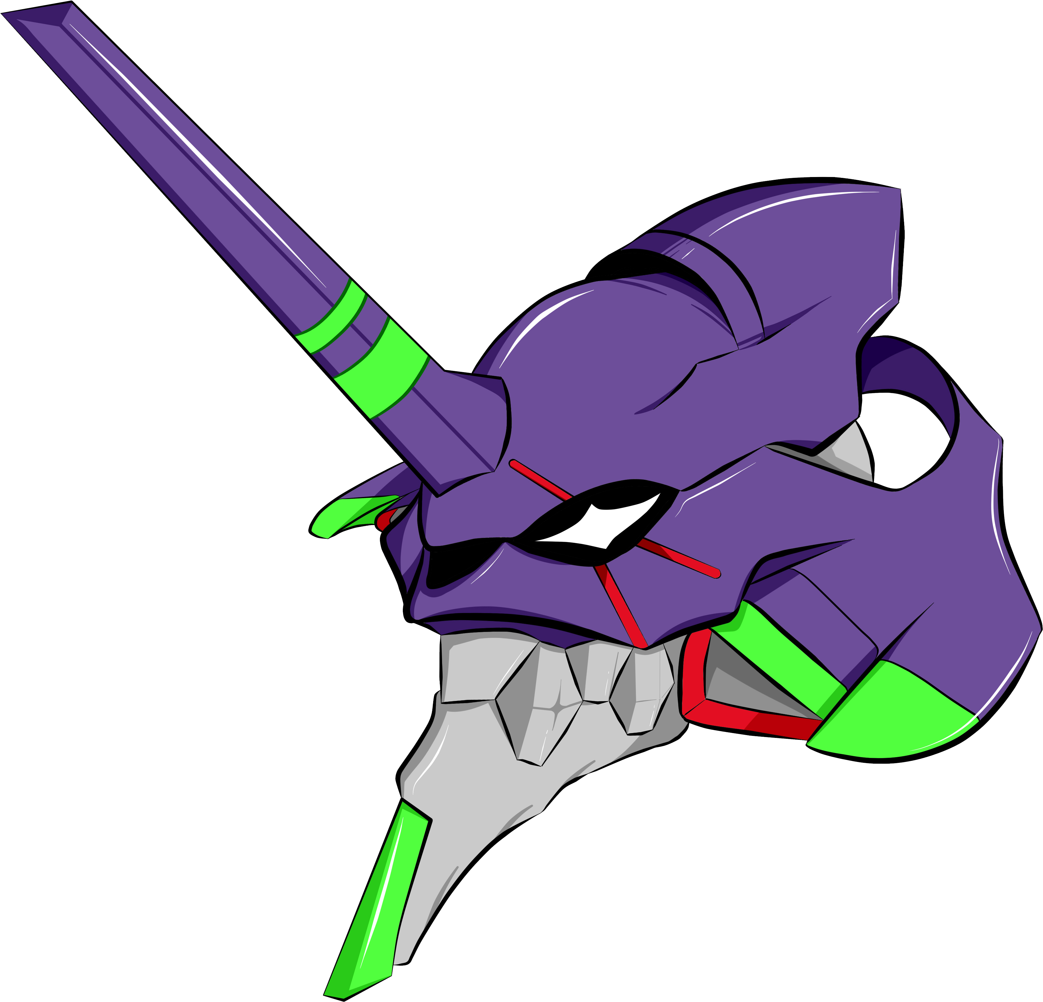 Berserk Drawing Evangelion - Eva Unit 1 Head (4500x5100), Png Download