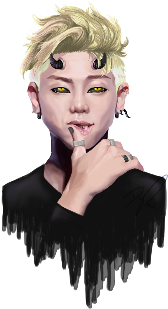 Rapmonster Transparent Big By Dyrinda-dag3j5t - Rap Monster Demon (730x1095), Png Download