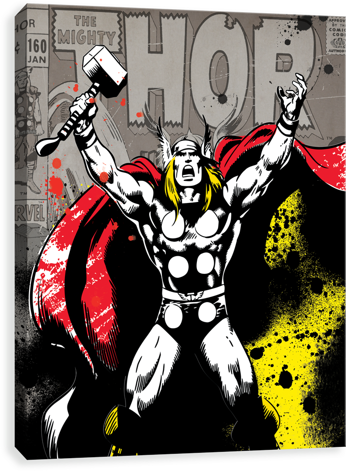 Splatter Paint - Thor - Magnet - Marvel - Thor Mighty New Toys Licensed M-mvl-0024 (1000x1000), Png Download