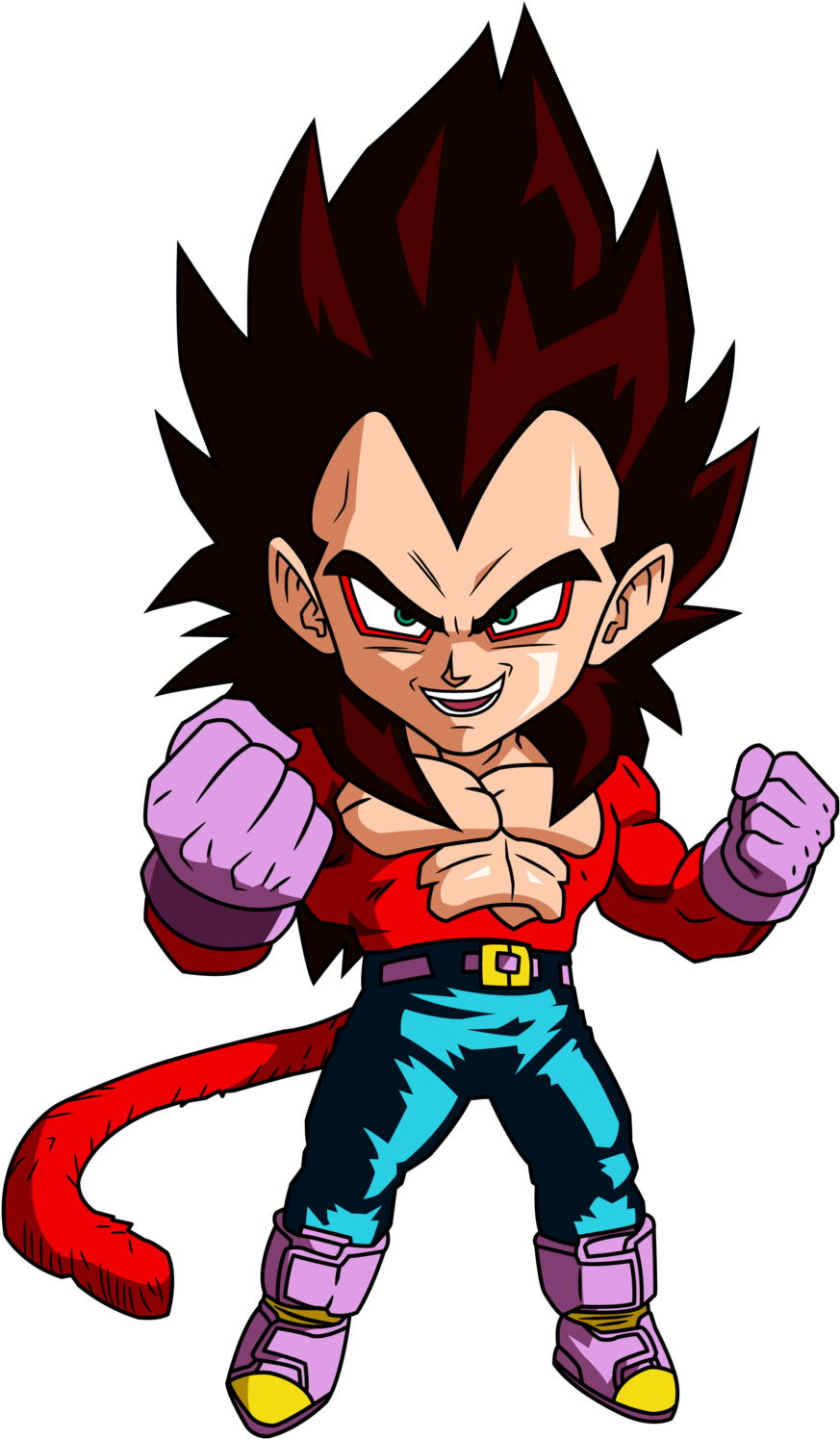 Chibi Vegeta Ssj4 Dragon Ball - Dragon Ball Z Chibi Vegeta (597x1024), Png Download